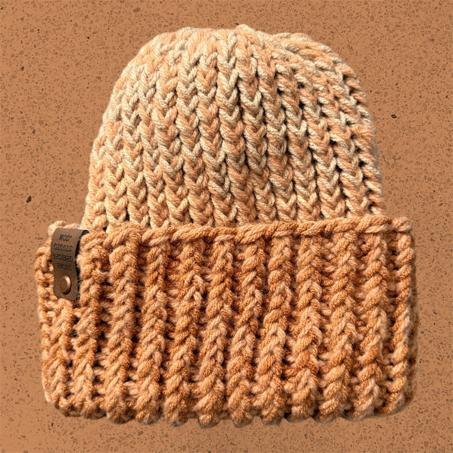 Caramel Knit Beanie – Sugar Grandpa Studio display picture 2