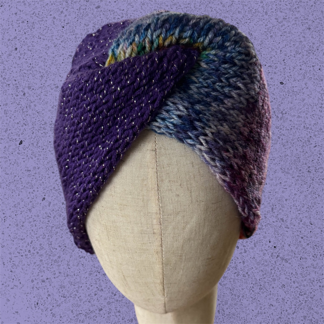 FIRAWORKSHOP Wool Headband‎ Ear Warmer Hand Knit Twisted Cable Winter Purple FIRAWORKSHOP Wool Headband Ear Warmer Hand Knit Twisted  main image 2