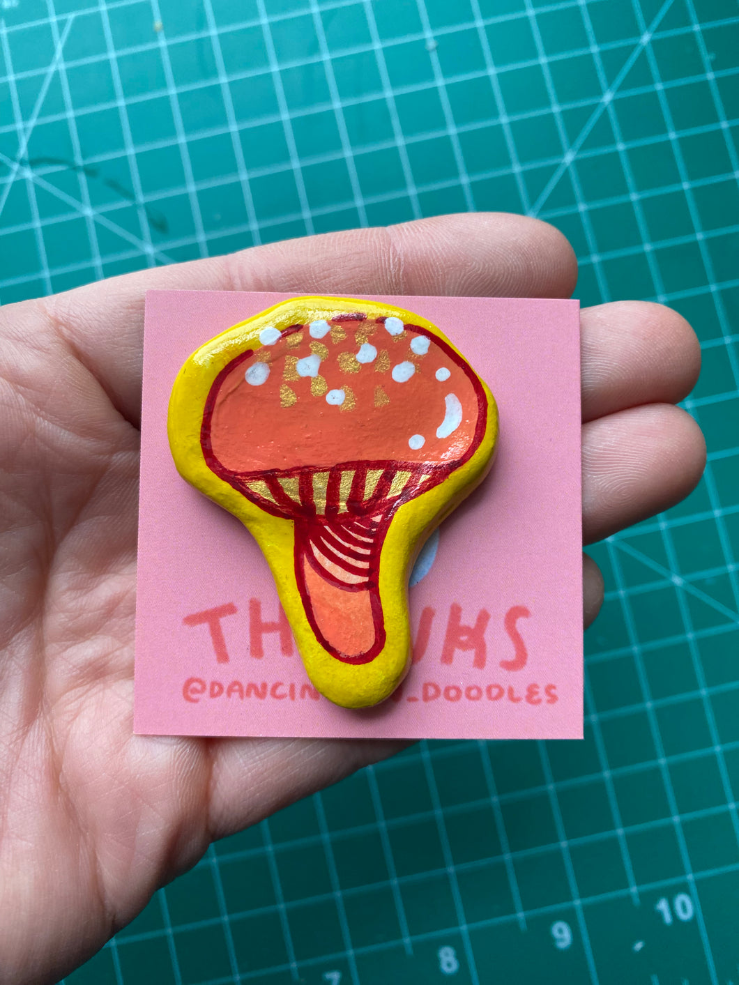 Mushroom Clay Pin